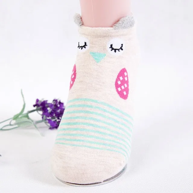 VenusFox Women Casual Soft Animal Cotton Summer Short Socks Boat Socks