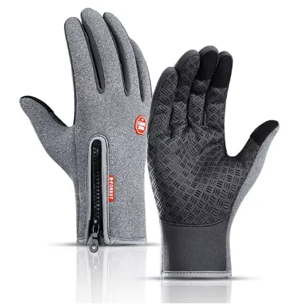 Waterproof Outdoor Gloves with Grip and Zipper