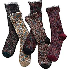 Wintergarden Frill Socks - Wine