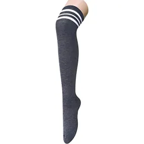 Women Girl Striped Thigh High Stockings Over The Knee Xmas Party Socks Gift