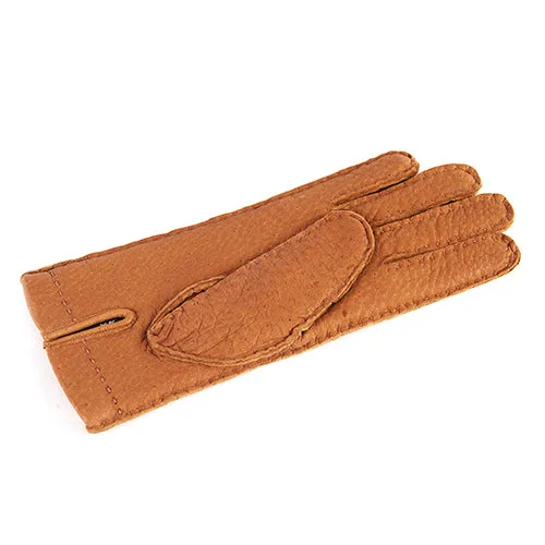 Women's cork peccary leather gloves entirely hand-sewn