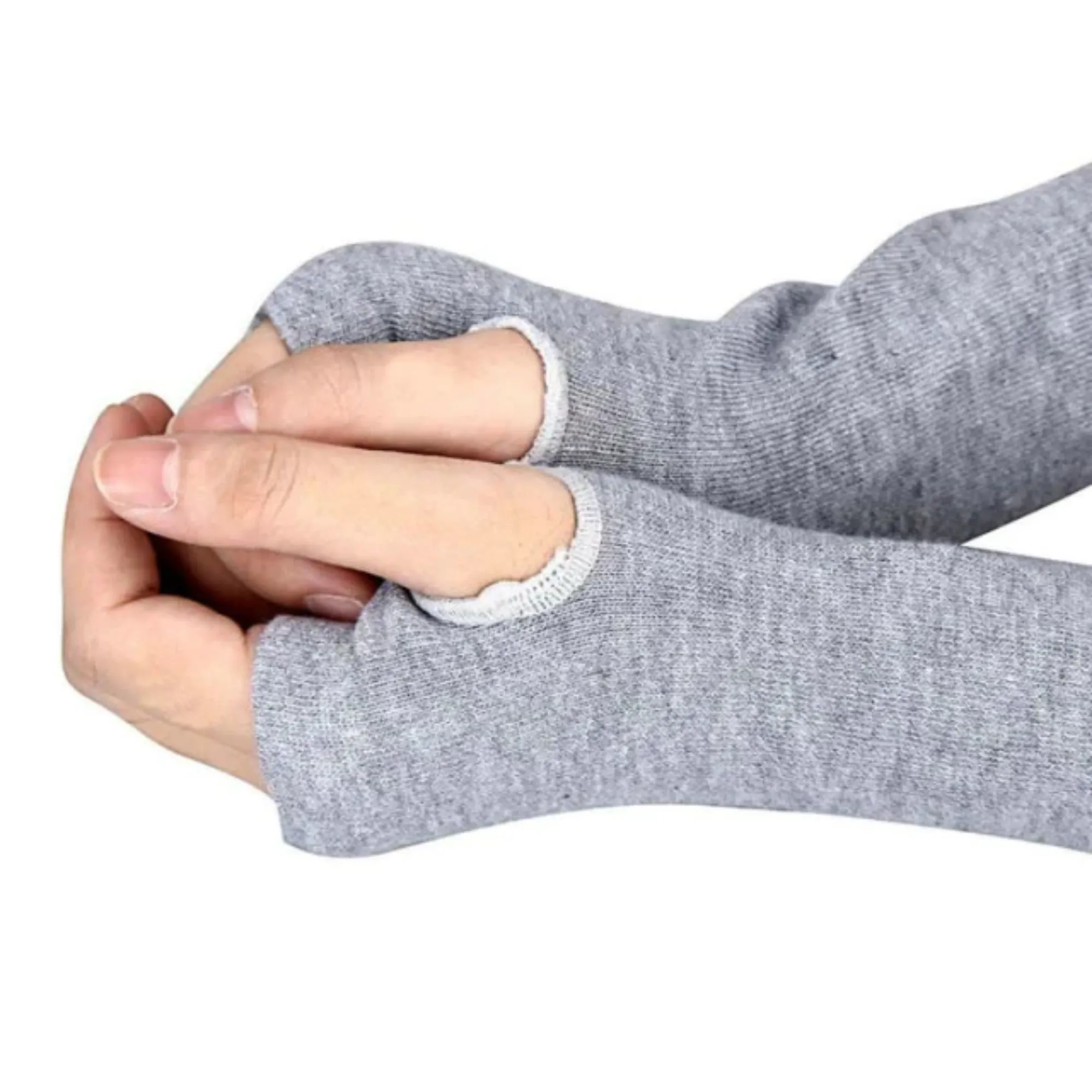 Women's Winter Knitted Fingerless Long Gloves