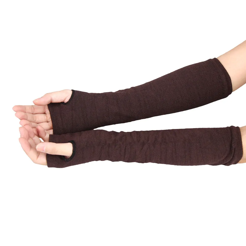 Women's Winter Knitted Fingerless Long Gloves